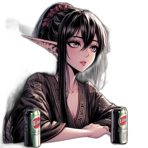 dragon, bottle, weapon, anime, fantasy art, concept art, pixel art, dark transparent PNG cut-out