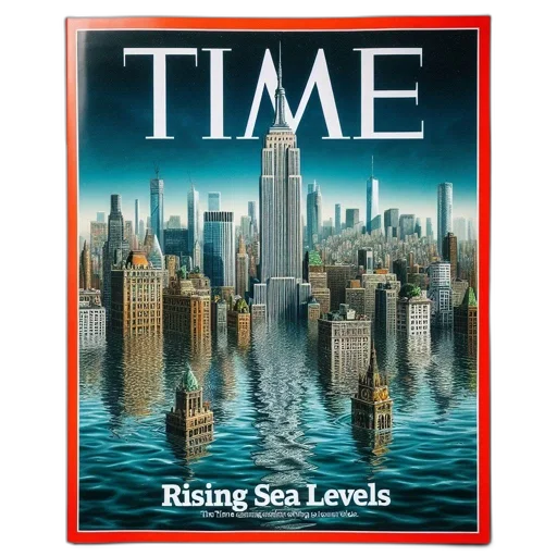 underwater, somber, magazine, cover, depicts, city, empire, state transparent PNG cut-out