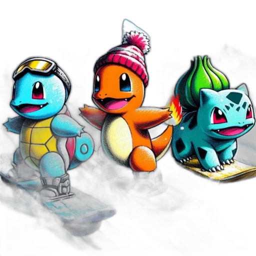 concept art, pixel art, 3d render, fantasy art, snow, outer space, neon, colorful transparent PNG cut-out