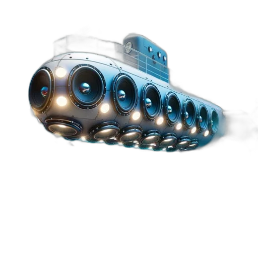 robot, car, weapon, mask, 3d render, concept art, photorealistic, underwater transparent PNG cut-out