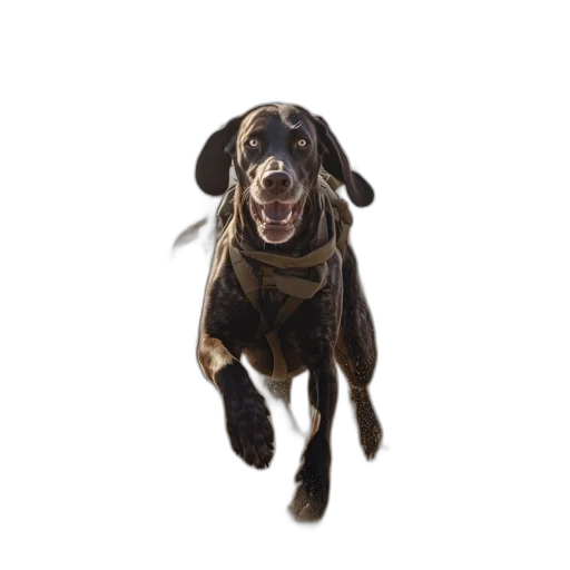animal, staff, creature, face, photorealistic, dog, runs, through transparent PNG cut-out