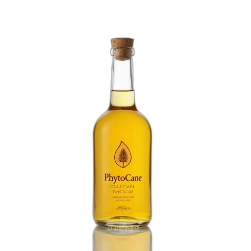 bottle, phytocane, golden, liquid, inside, featuring, label, brand transparent PNG cut-out