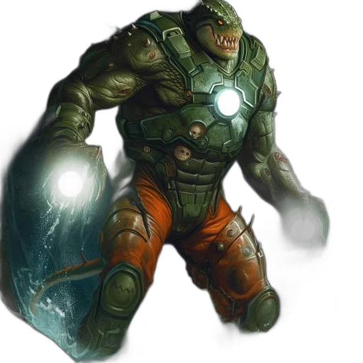creature, weapon, mask, concept art, fantasy art, comic book art, 3d render, green transparent PNG cut-out