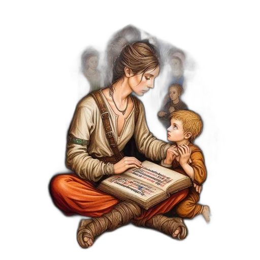 fantasy art, oil painting, concept art, pixel art, fire, forest, woman, reads transparent PNG cut-out
