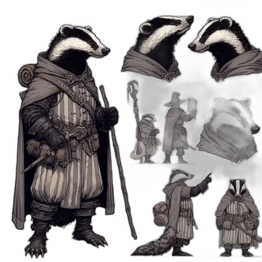 creature, concept art, fantasy art, 3d render, comic book art, monochrome, dark, anthropomorphic transparent PNG cut-out