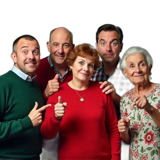 staff, furniture, group, five, people, posing, photo, left transparent PNG cut-out