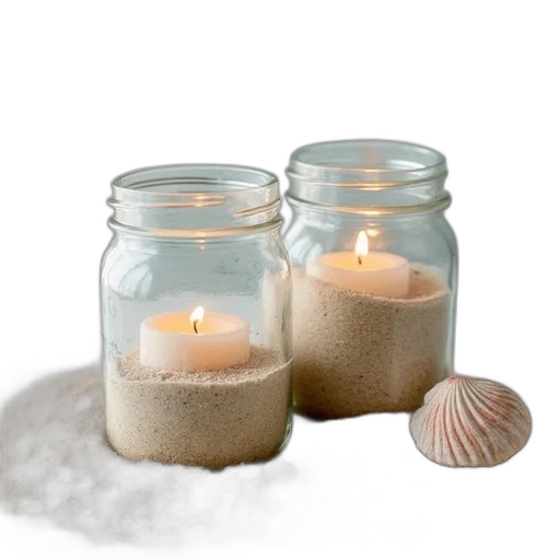 earth tones, mason, jars, filled transparent PNG cut-out
