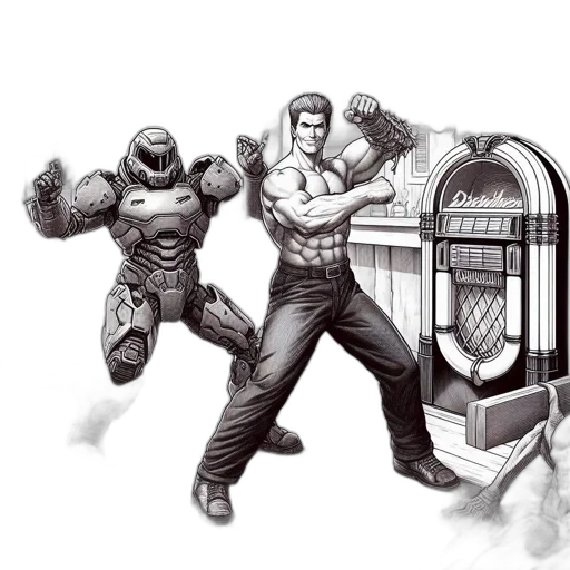 robot, furniture, weapon, comic book art, concept art, fantasy art, cartoon, interior transparent PNG cut-out