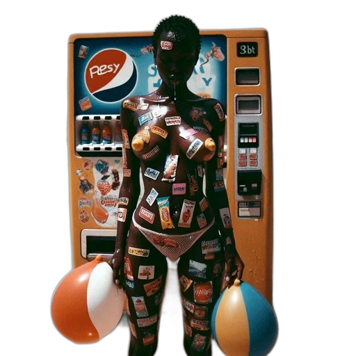 robot, dress, mask, jacket, cyberpunk, 3d render, vaporwave, concept art transparent PNG cut-out