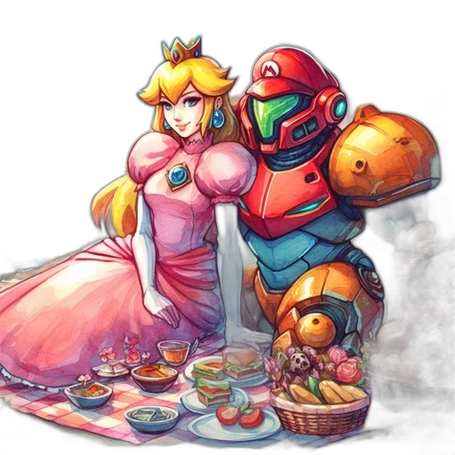 dress, crown, robot, food, concept art, watercolor, pixel art, fantasy art transparent PNG cut-out