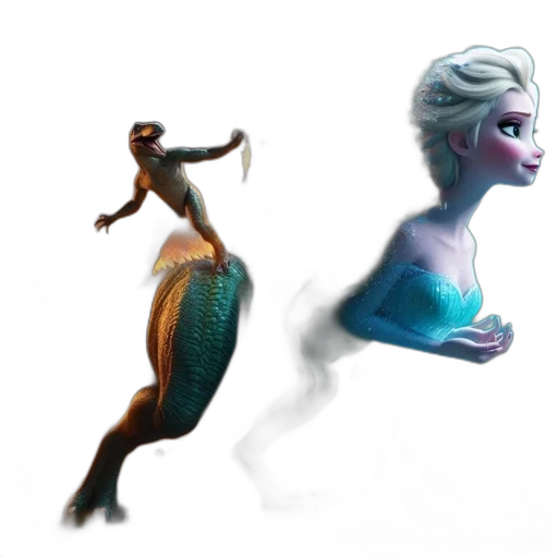 creature, dragon, animal, concept art, 3d render, fantasy art, photorealistic, underwater transparent PNG cut-out