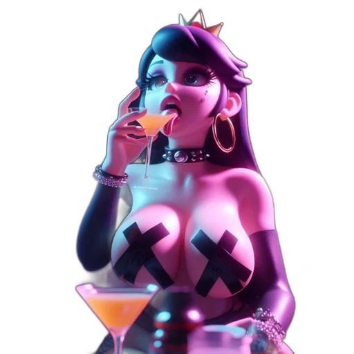 crown, jewelry, dress, concept art, vaporwave, 3d render, cyberpunk, neon lights transparent PNG cut-out