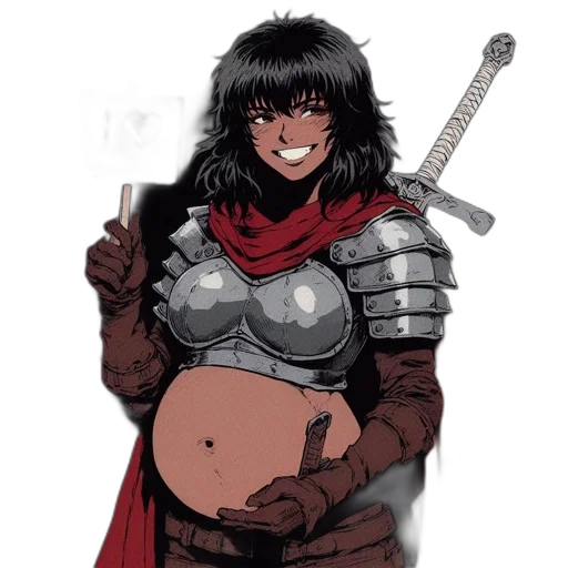 sword, weapon, comic book art, fantasy art, concept art, anime, red, pregnant transparent PNG cut-out