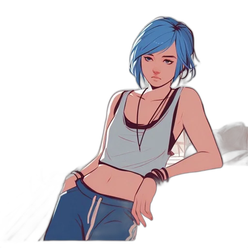 dress, concept art, anime, comic book art, cyberpunk, neon lights, fire, blue transparent PNG cut-out