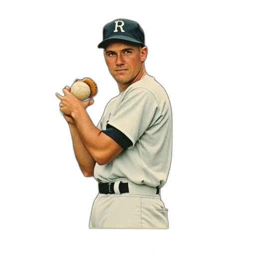 vintage, baseball, card, featuring, player, white, uniform, name transparent PNG cut-out