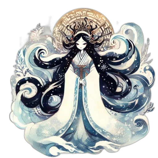dress, crown, fantasy art, concept art, pixel art, watercolor, monochrome, blue transparent PNG cut-out