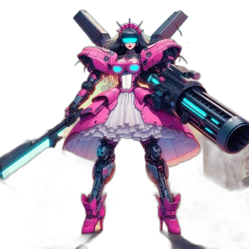 weapon, robot, sword, staff, vaporwave, concept art, 3d render, cyberpunk transparent PNG cut-out
