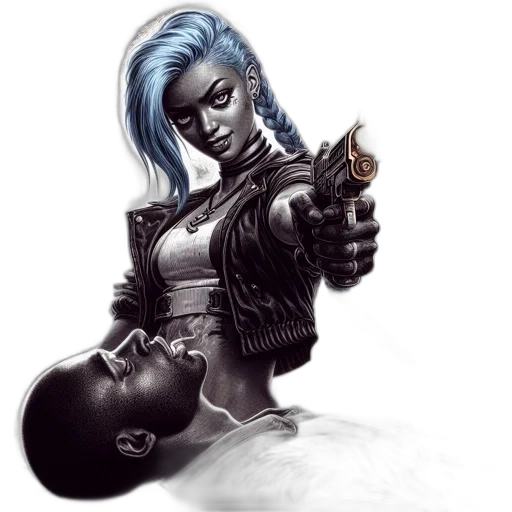weapon, robot, concept art, comic book art, cyberpunk, fantasy art, woman, blue transparent PNG cut-out