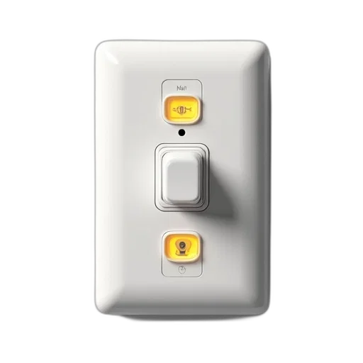 3d render, modern, light, switch, white, cover, textured, surface transparent PNG cut-out