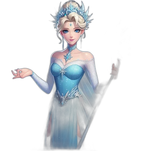 dress, crown, staff, jewelry, fantasy art, concept art, pixel art, 3d render transparent PNG cut-out