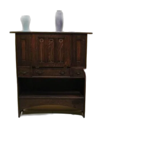 furniture, staff, 3d render, photorealistic, wooden, cabinet, three, vases transparent PNG cut-out