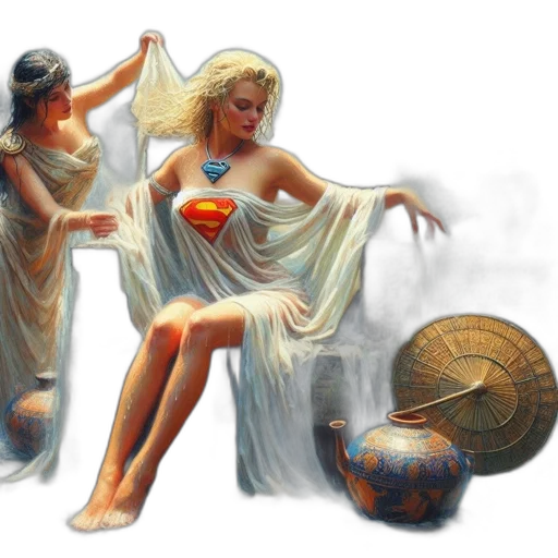 concept art, fantasy art, comic book art, photorealistic, underwater, two, women, interact transparent PNG cut-out