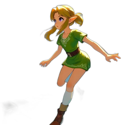 dress, staff, 3d render, concept art, fantasy art, pixel art, green, animated transparent PNG cut-out