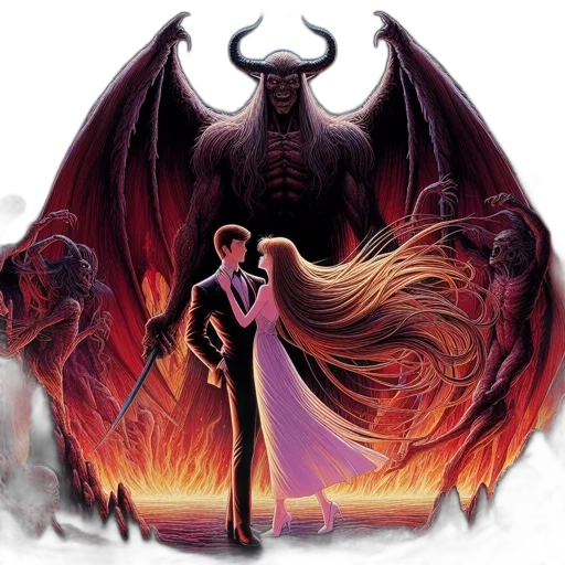 concept art, comic book art, fantasy art, pixel art, fire, fog, fiery, tormented transparent PNG cut-out