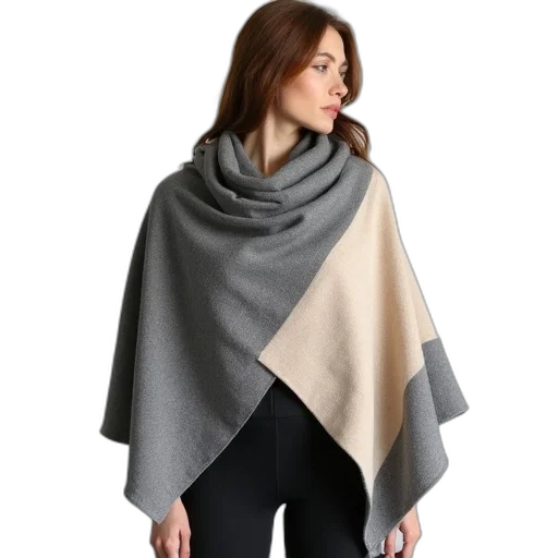 earth tones, monochrome, dark, woman, wearing, modern, oversized, grey transparent PNG cut-out