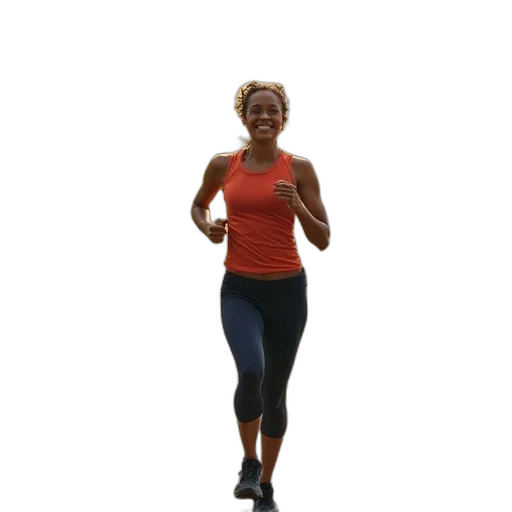3d render, photorealistic, woman, jogging transparent PNG cut-out