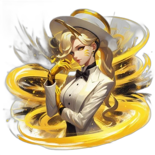 staff, weapon, hat, concept art, fantasy art, anime, pixel art, golden transparent PNG cut-out