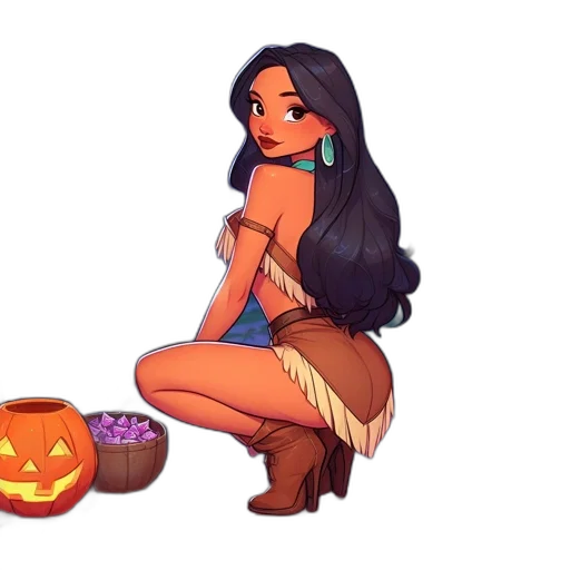 concept art, fantasy art, pixel art, cartoon, dark, animated, female, character transparent PNG cut-out
