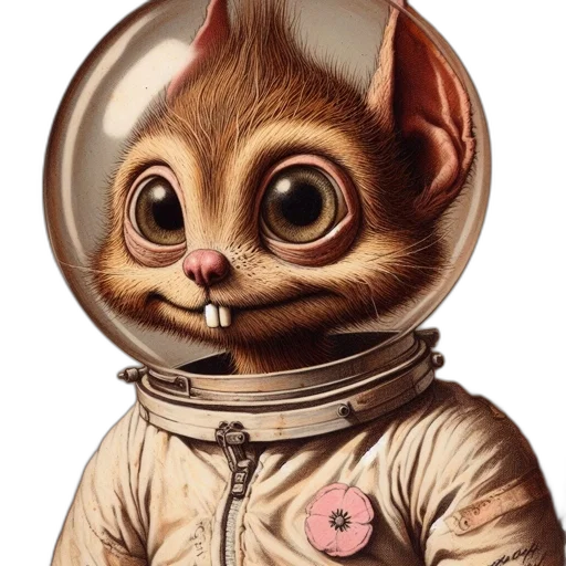 robot, staff, animal, concept art, comic book art, cartoon, photorealistic, outer space transparent PNG cut-out