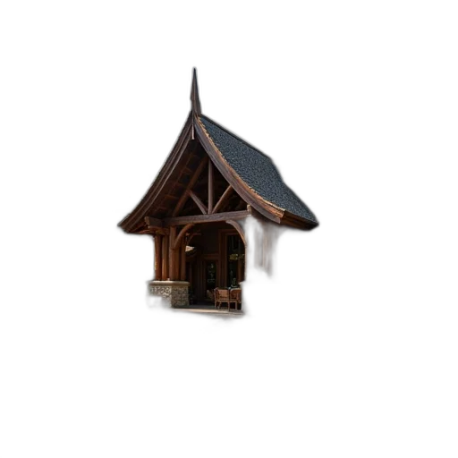 building, furniture, umbrella, staff, 3d render, photorealistic, concept art, pixel art transparent PNG cut-out