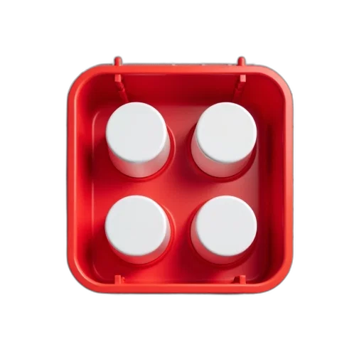 furniture, jewelry, 3d render, red, plastic, frame, four, white transparent PNG cut-out