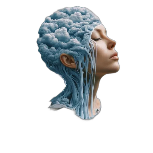 face, crown, mask, creature, concept art, 3d render, photorealistic, vaporwave transparent PNG cut-out