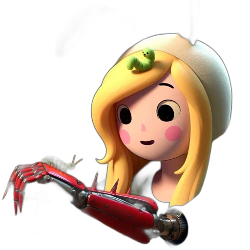 weapon, staff, hair, sword, concept art, pixel art, 3d render, cartoon transparent PNG cut-out