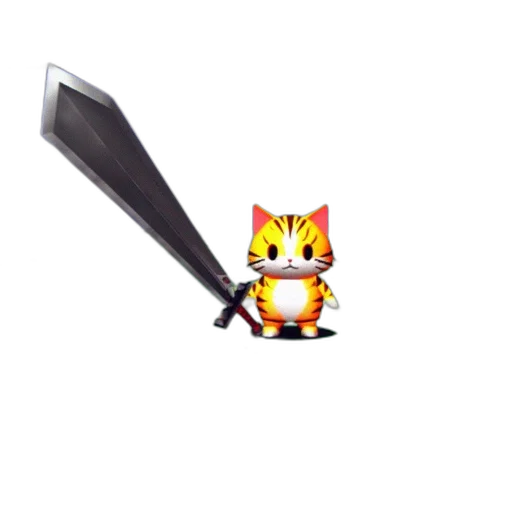 staff, weapon, sword, animal, pixel art, 3d render, concept art, fantasy art transparent PNG cut-out