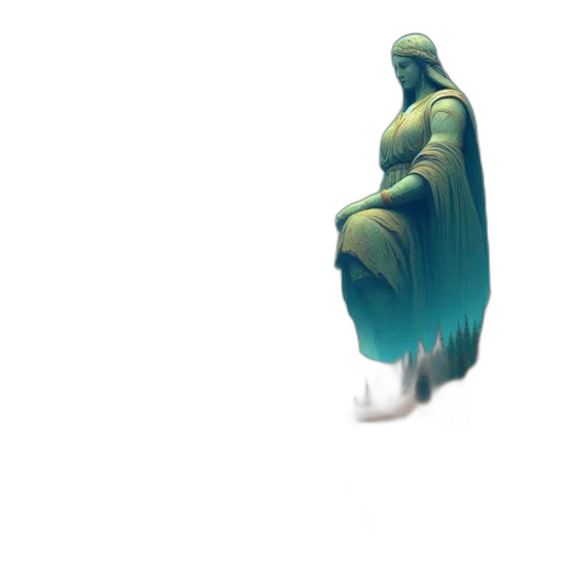 dress, sword, creature, staff, 3d render, concept art, vaporwave, pixel art transparent PNG cut-out