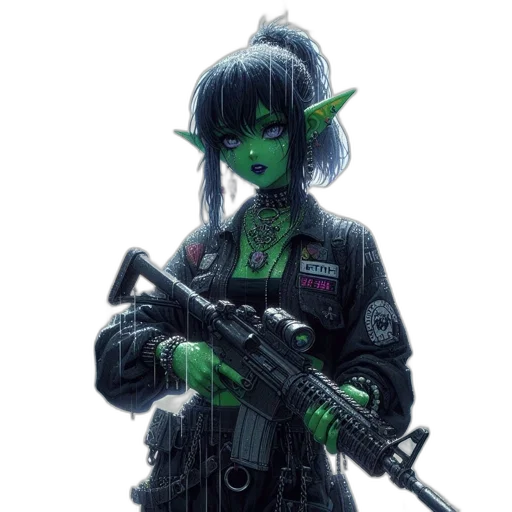 weapon, staff, jacket, concept art transparent PNG cut-out