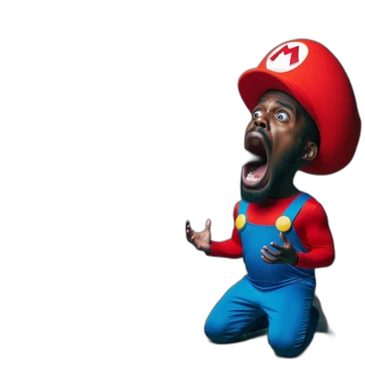 hat, concept art, 3d render, pixel art, cartoon, man, dressed, mario transparent PNG cut-out