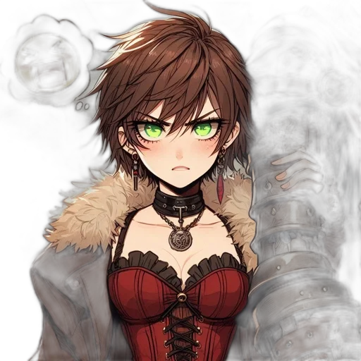 weapon, face, dragon, dress, fantasy art, pixel art, anime, concept art transparent PNG cut-out