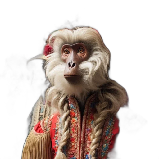 animal, mask, face, staff, fantasy art, concept art, photorealistic, 3d render transparent PNG cut-out