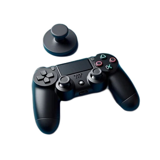 weapon, 3d render, photorealistic, black, game, controller, joystick, buttons transparent PNG cut-out