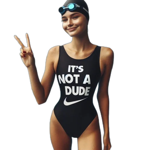 dress, woman, wearing, swimsuit, not, dude, message, goggles transparent PNG cut-out