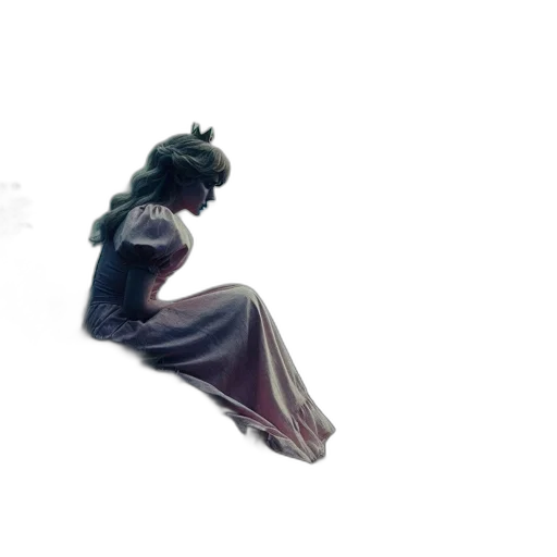 dress, crown, staff, creature, concept art, 3d render, fantasy art, pixel art transparent PNG cut-out