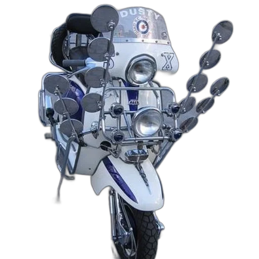 robot, weapon, jewelry, 3d render, concept art, cyberpunk, white, motorcycle transparent PNG cut-out