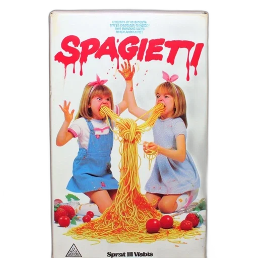 food, dress, fire, mock, vhs, tape, cover, spaghetti transparent PNG cut-out