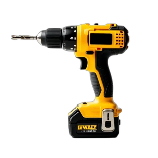 weapon, staff, yellow, black, cordless, drill, handle, placed transparent PNG cut-out