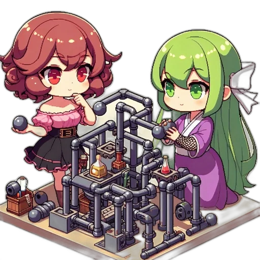 furniture, robot, weapon, jewelry, pixel art, cyberpunk, concept art, anime transparent PNG cut-out
